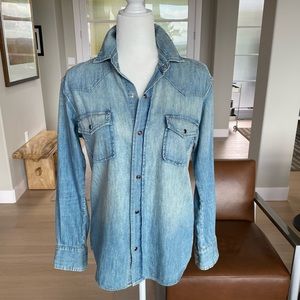 CURRENT ELLIOT Denim Snap Shirt